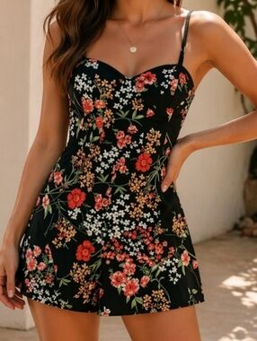 Band Of Gypsies Small Floral Summer Sweetheart Romper Beach Vacation Cruise